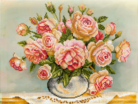 Кристальная ( алмазная) мозаика  " ФРЕЯ" ALPD- 006 на подрамнике " Розы" 40 х 30 см